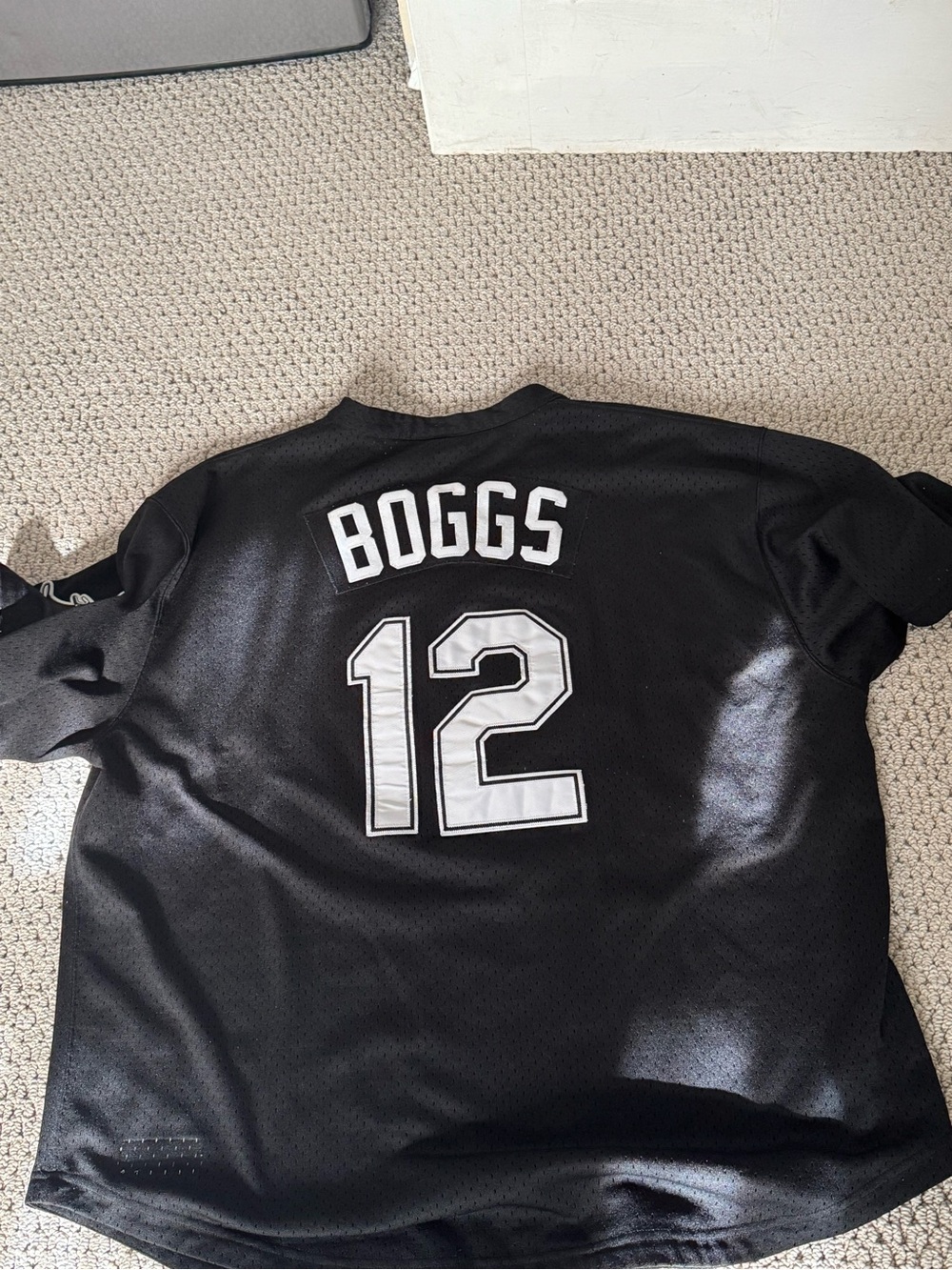Mitchell & Ness Black Boggs #12 Jersey